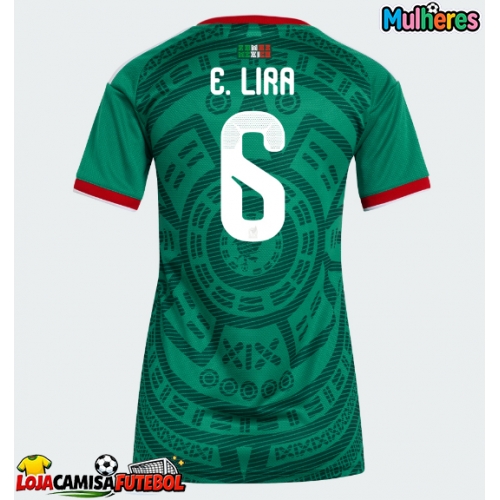 Camisa de Futebol México Erik Lira #6 Equipamento Principal Mulheres Mundo 2026 Manga Curta